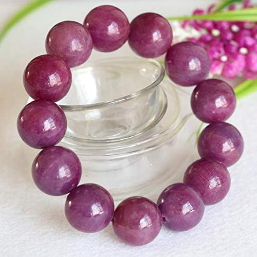 1 Strands Natural Purple Red South Africa Ruby Stretch Bracelet Round Big Beads 17.5mm 04364 Code-HIGH-23356