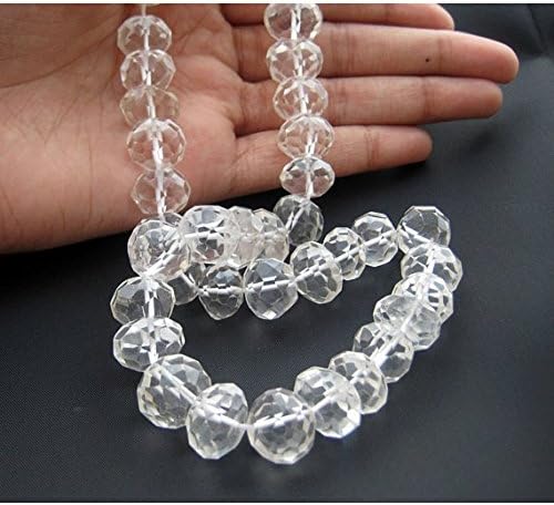 13 inch natural beads strand of 14mm faceted rondelle crystal quartz gemstone beads for DIY jewelry - necklace, bracelet, earring, ring.