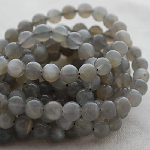 13 inch Strand of Natural gem Gray Moonstone, 10mm Round Smooth Beads for DIY Jewelry Making. | Beads_03966