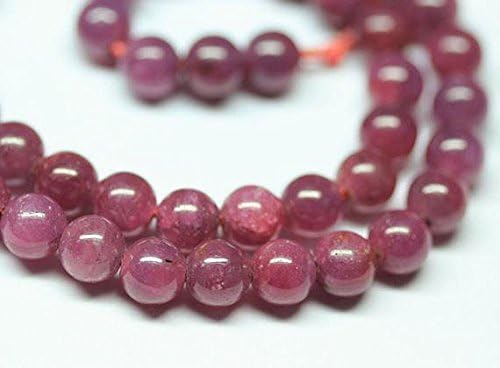 13 inch natural beads strand of 7mm smooth round african ruby gemstone beads for DIY jewelry - necklace, bracelet, earring, ring.
