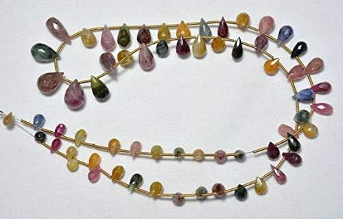 Multi Sapphire Gemstone Beads, Natural Sapphire Faceted Tear Drops Beads, Gemstone for Jewelry, 6x4mm - 6x15mm, 23 Inches Strand Code-HIGH-31168