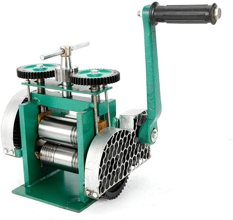 HYYKJ-US Rolling Mill 3.3'' Manual Combination Rolling Mill Machine DIY Jewelry Making Presser Roller Gear Ratio 1:4 Hand Crank Jewelers Jewelry Craft Press Tool