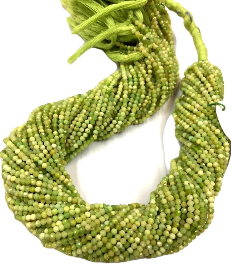 13 inch Strand of Natural gem Chrysoprase, 2-2.5mm rondelle Faceted Beads for DIY Jewelry Making. | Beads_03762, As Per Photo