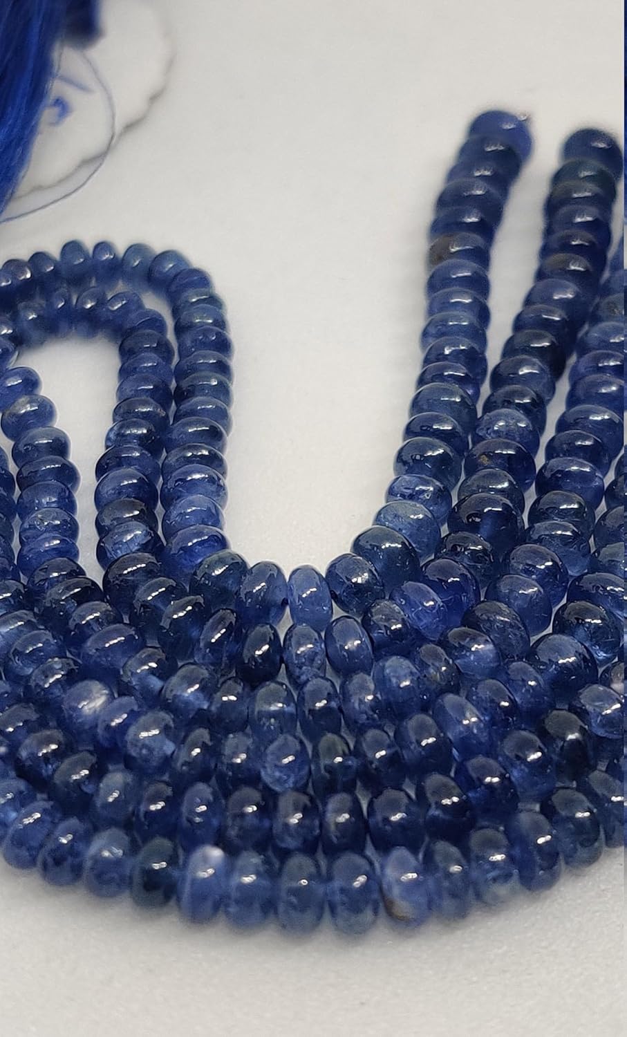 Natural Natural Burmese Blue Sapphire plainround Smooth Beads 3.5 mm to 5 mm 4.5 inch Long String Jewelry Making Gemstone Beads for Necklace Bracelet