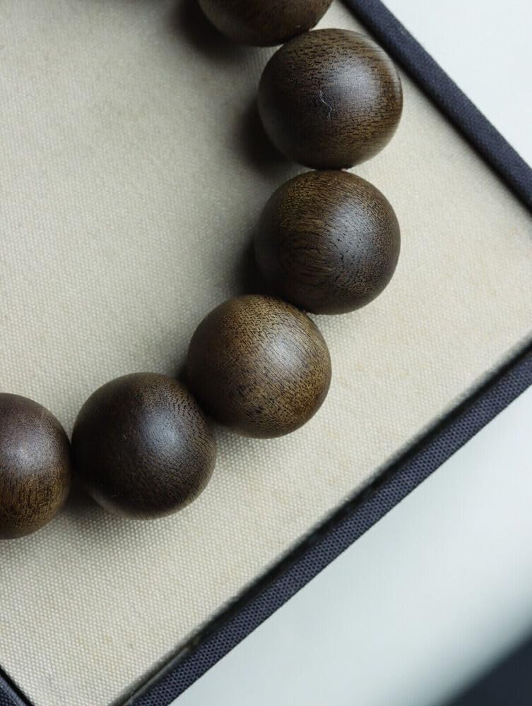 Agarwood 18mm Natural Vietnam White chess nan agarwood Bracelets Buddhist Prayer Beads