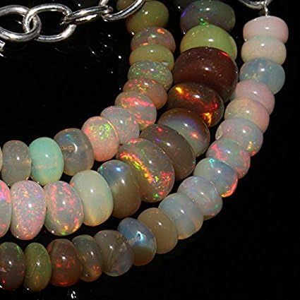 Natural Ethiopian Welo Fire Opal Rondelle Beads SIZE: 6 MM TO 8 MM NECKLACE LENGTH: 18
