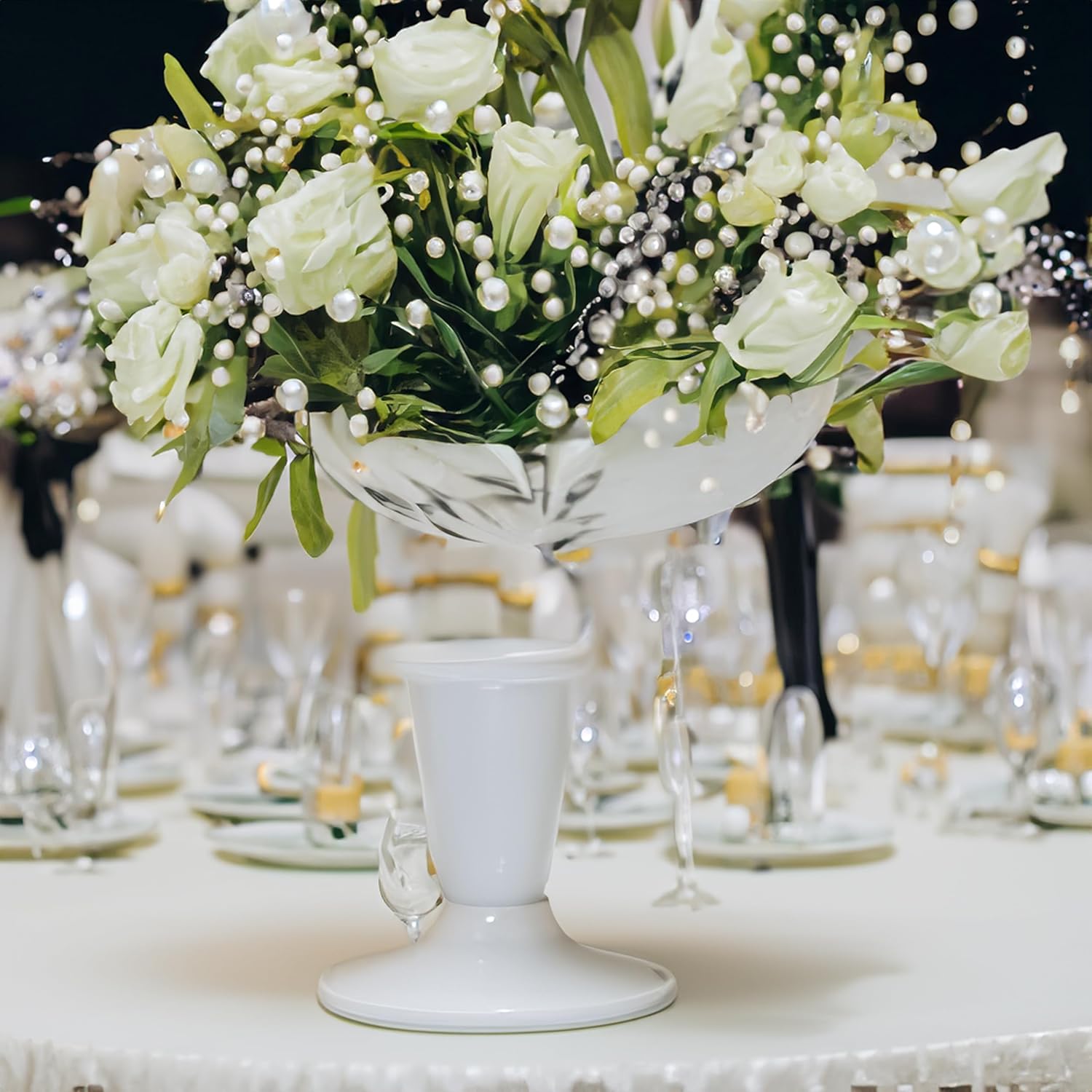 WGV Small Ivory Plastic Pearl Beads 36 Bags of 1 LB Loose Pearl, Approx 144 Pearls/Bag, No Holes, 0.7