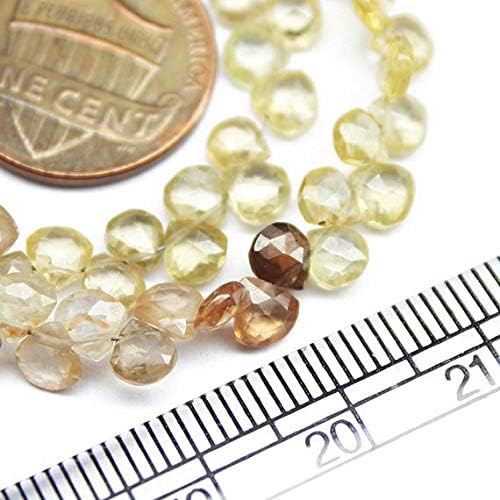 LOVEKUSH LKBEADS Natural Multi Zircon Faceted Heart Drop Briolette Gemstone Craft Loose Beads Strand 9 Inch Long 5mm 6mm Code-HIGH-929