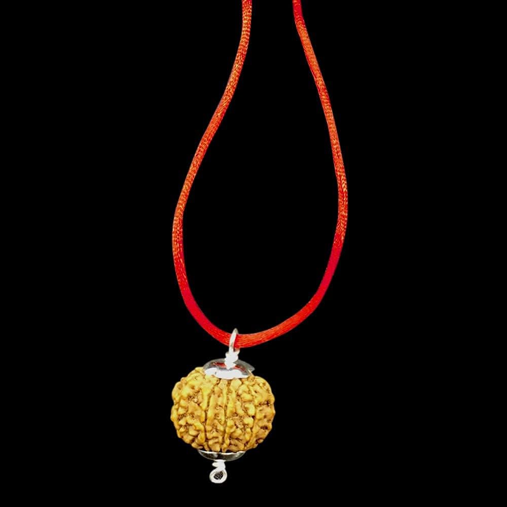 8 Mukhi Nepal Rudraksha /Eight Face/ Lord Ganesh in Pure Silver Pendant IGL Certified 100% Original Geniune Bead All Size (Collector (26mm-28mm))