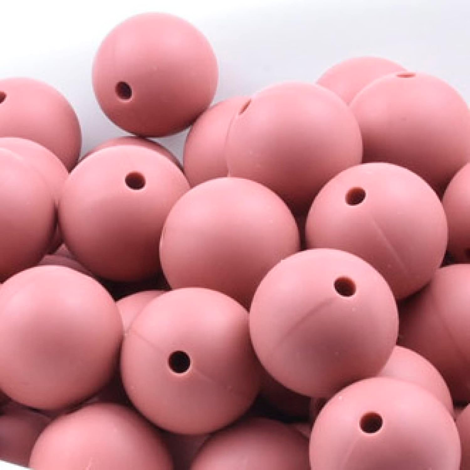 Silicone Beads Bulk Variety for Keychain Making 19mm 15mm Maroon Round Silicone Beads DIY Necklace Bracelet Beads Set for Crafts Bracelet Jewelry 10 Pieces (Round Dia 9 mm)