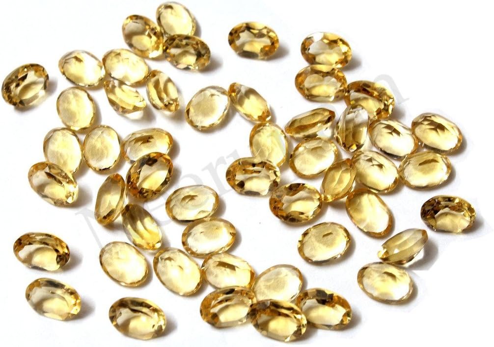 Neerupam Collection Golden-Yellow Color Natural African Citrine AA Quality 10x8 mm Size Faceted Oval Shape Loose Gemstones