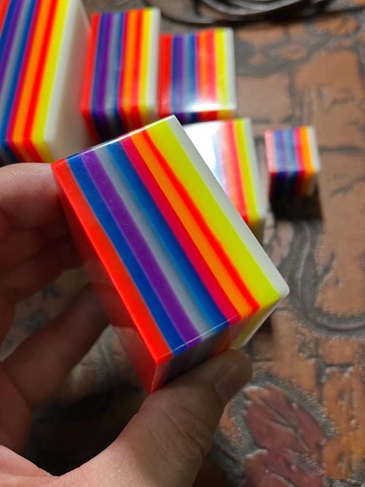 Luminous Plastic Block, Luminous Material Cube, Self Luminous Material, DIY Luminous Resin, Multiple Colors, DIY Glow in The Dark Material (Length-Width 50X50mm, Thickness 3cm)