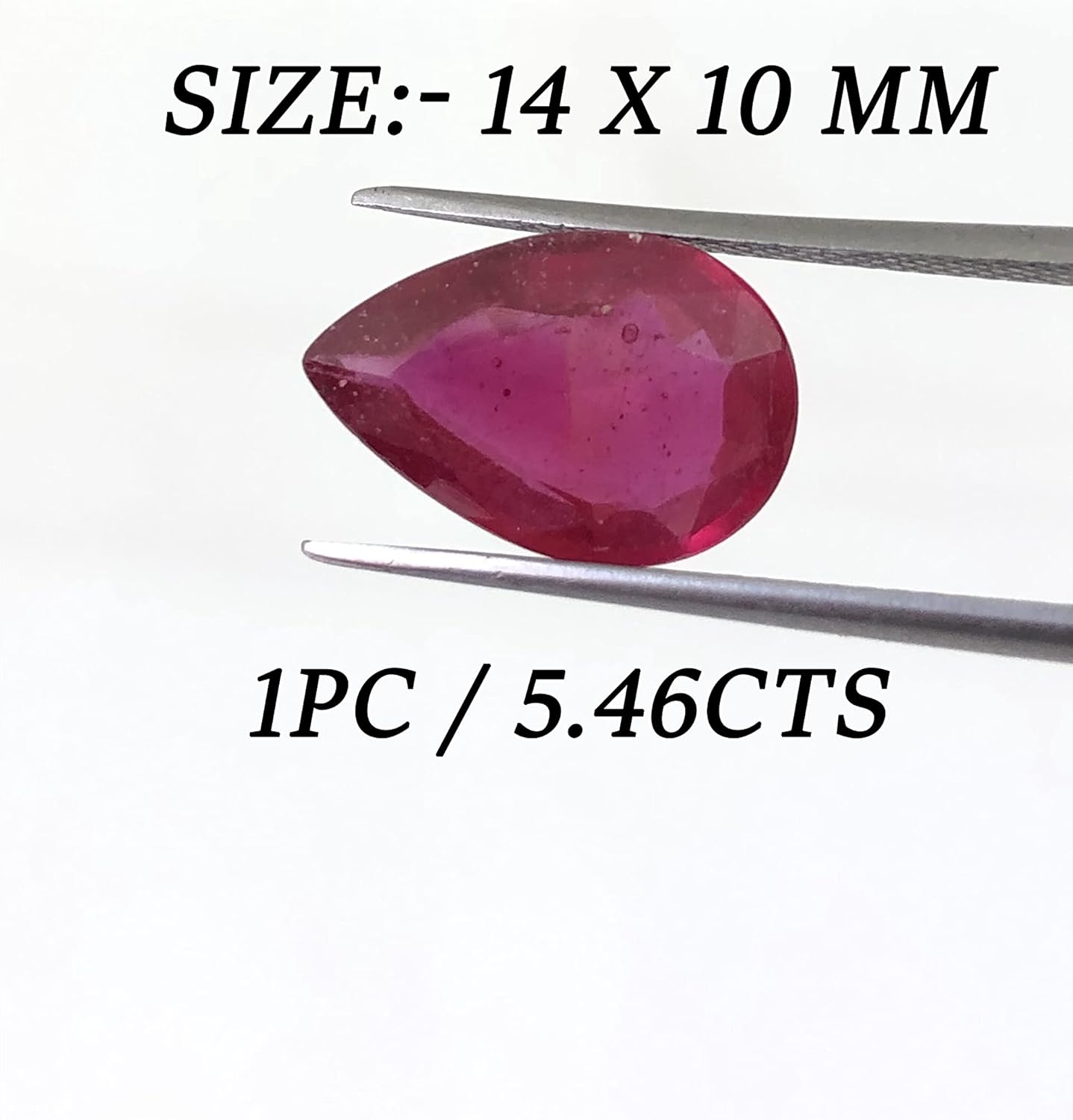 5.46 Ct Ruby Pear Shape Size 14x10 mm Cut Faceted Attractive High Quality Fine Loose Gemstone Best For Making Pendant/Necklace Jewelry - Clean Surface Ruby
