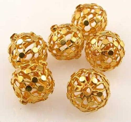 Designer .97 Grams 20K Gold 11x10mm Lacy Roundel Bead | 11x10mm | 1 Bead | for Jewelry Making