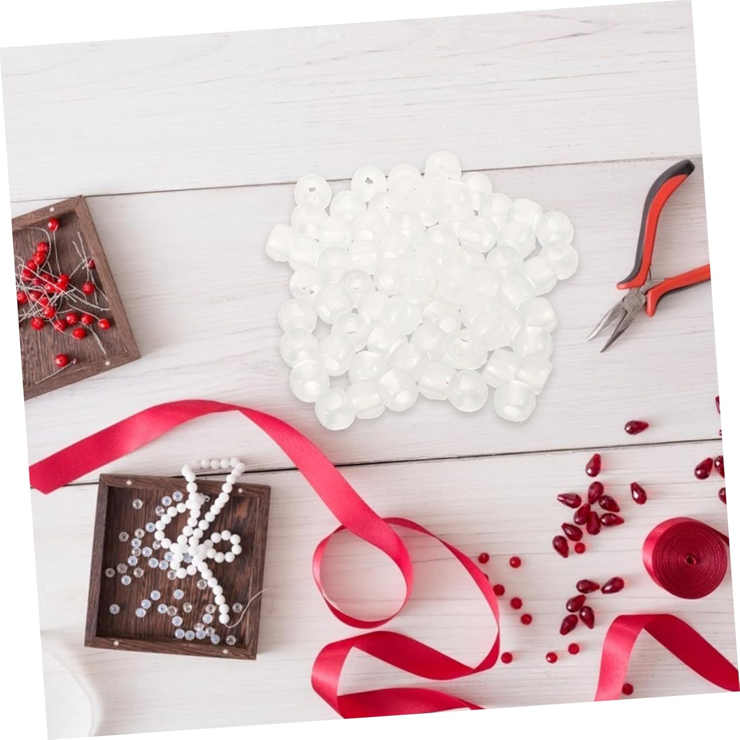 TEHAUX 10000pcs Colors Plastic Uv Beads Beads Uv Reactive Light-up Neon for DIY Jewelry Charm