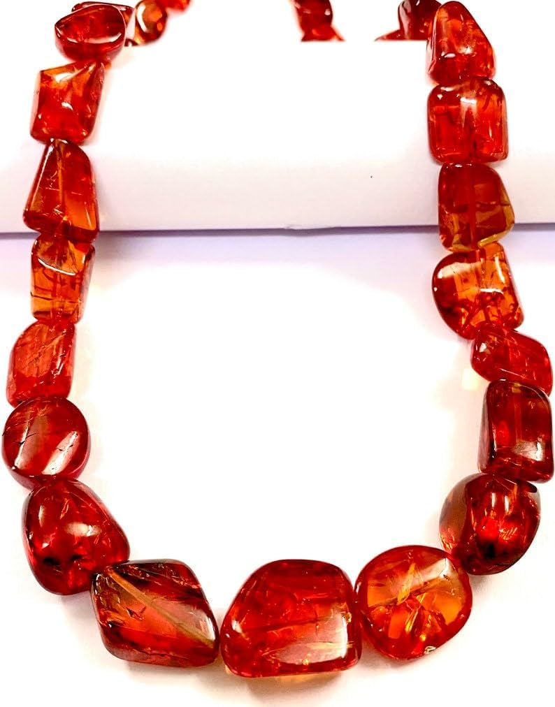 Natural Orange Sapphire Nuggets Smooth Beads 9-15 MM 19 inch Long String Jewelry Making Gemstone Beads for Necklace Bracelet