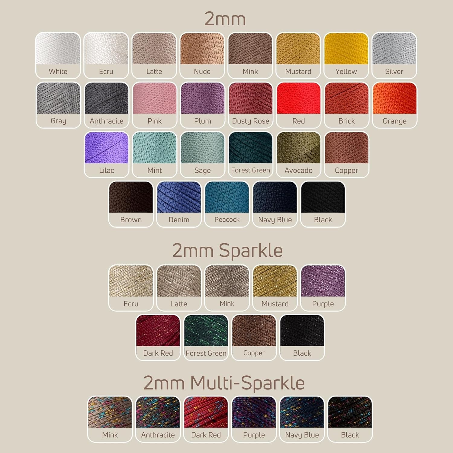 10 Skeins of Sensy Premium 2mm 251 Yards Polyester Rope 100% Polypropylene Cord Macrame Cord 2mm Crochet Bag Cord Macrame Rope Crochet Thread Gift for Knitter (Plum)