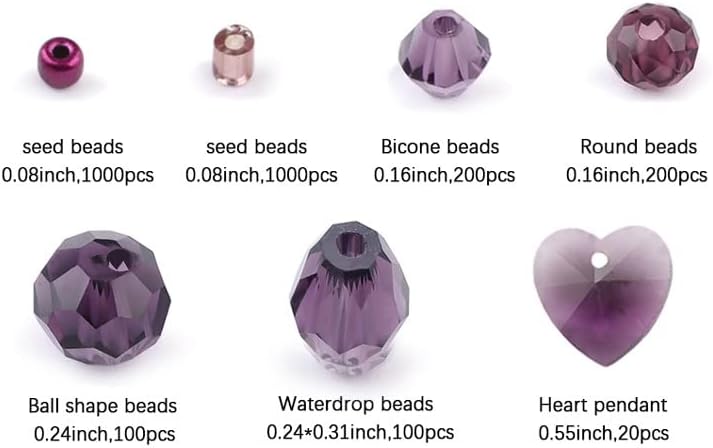 Mixed Shape Beads Set Crystal Beads Faceted Beads Charm Glass Beads Loose Spacer Beads for Jewelry Making DIY (Color : A, Size : 1)