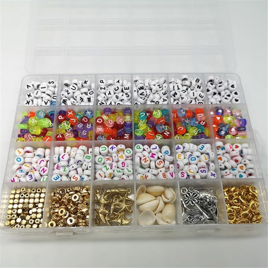 24-Lattice Letter Beads Colorful Soft Clay Pieces Boxed DIY Jewelry Accessories Bohemian Ocean