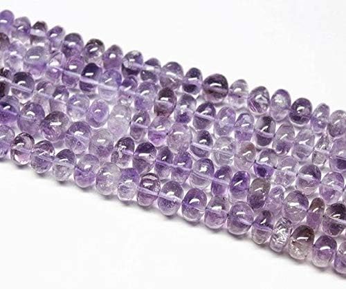Pink Amethyst Smooth Rondelle Gemstone Loose Craft Beads Strand 16 Inch Long 10mm 12mm Code-HIGH-1787