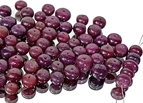 1000 Ct /46 Pcs~ Natural Top Red Ruby Round Cabochon 11mm-15mm Drilled Beads for Jewelry