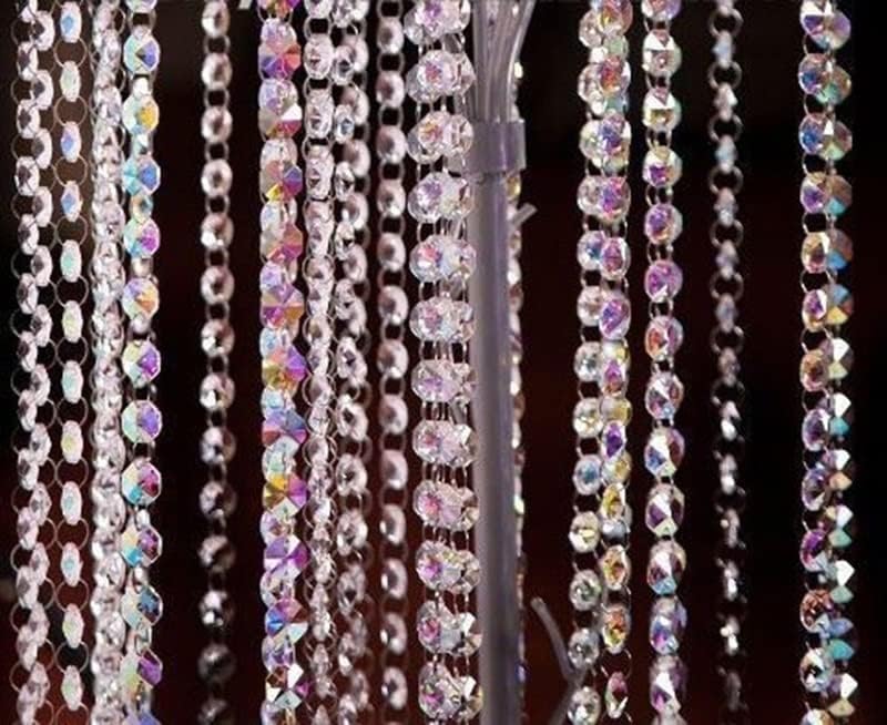 Hanging Crystals Prisms 200 Meters Rainbow Garland Strands Clear AB 14mm Crystal Chandelier Beads Garlands DIY Crystal Beads Curtain Hangings Crystals for Decoration