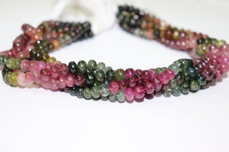 Multi Tourmaline Smooth Rondelle Beads 5mm Tourmaline Smooth Rondelle Beads Wholesale Beads for Making Jwelery