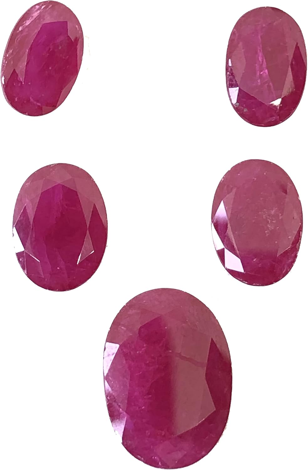 13.88 Ct Natural Ruby Oval Shape Size 9.50 To 14 mm Cut Faceted 5 Pcs Lot Loose Gemstone Perfect For Making Ring, Earring, Necklace, Pendant Jewelry