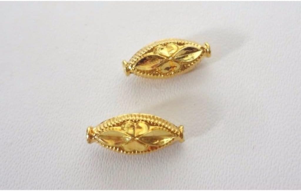 Solid 22K/18K Yellow Fine Gold 11 MM 20 Pieces Wheat Beads For Personalized Jewellery And Jewellery Customization