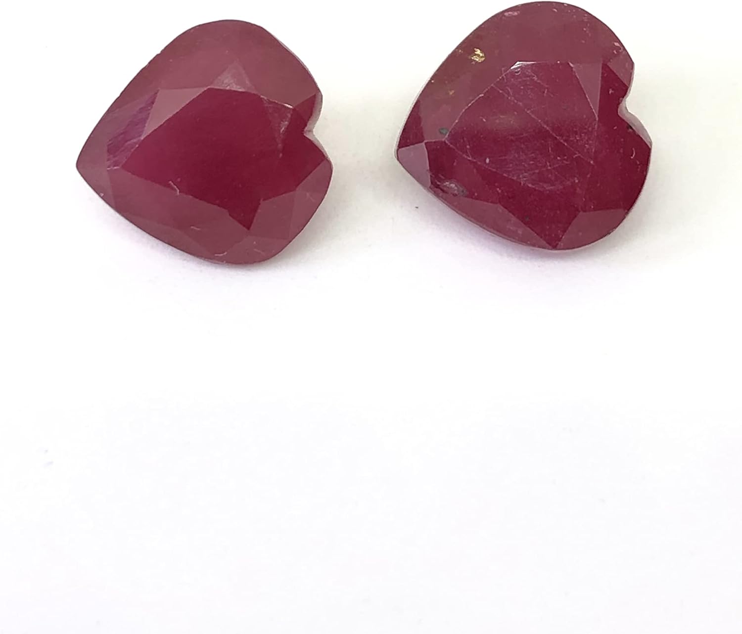 17.28 Ct Pair Deep Red Ruby Heart Shape Size 12 mm Cut Faceted Attractive High Quality Fine Loose Gemstone Best For Making Earring Jewelry- Give Your Jewelry a Fabulous Look