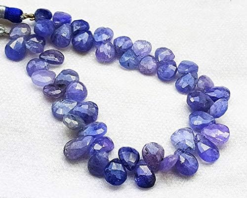 GEMZ 8 inch Strand of Natural Tanzanite pear Shape Faceted Cut Blue Color briollete Beads for DIY Jewelry Making- Earring Necklace Bracelet.