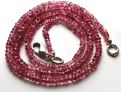 Beads Gemstone 1 Strand Natural 16 inch Full Stand Super Finest Natural Rare Pink Tourmaline Micro Faceted Rondelles, Bead Necklace 2 to 4.5 MM Code-HIGH-21511