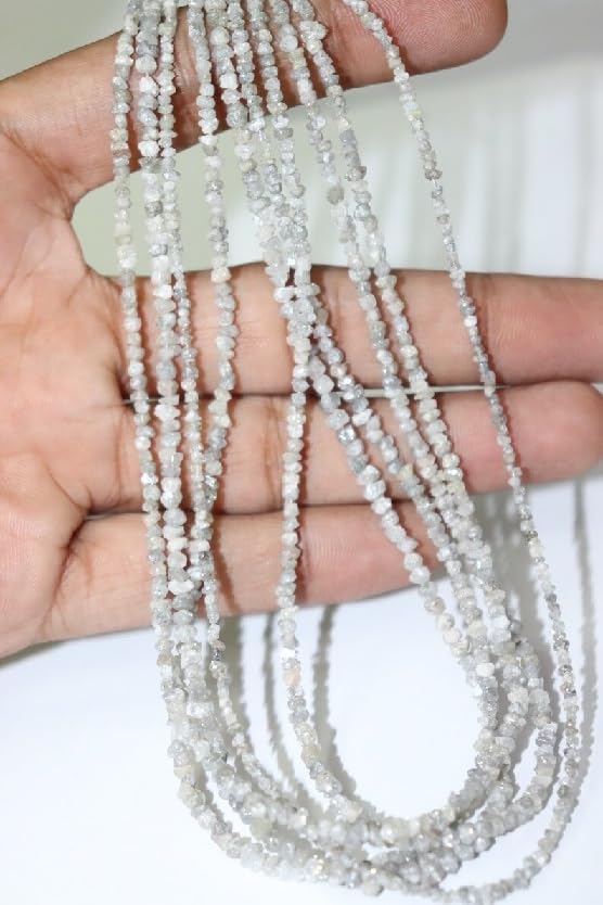 Natural Raw White Diamond Uncut Beads 3-4 mm Diamond Beads Uncut Diamond Beads Grey Diamond Beads Raw Diamond Beads