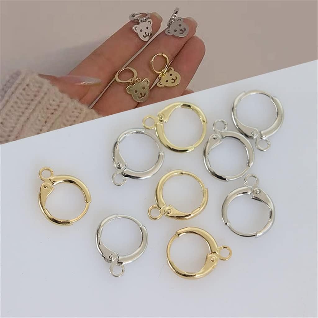 Brass Earring Buckle Earring Accessories Handmade DIY Compact Earrings Jewelry Material Kit(D)