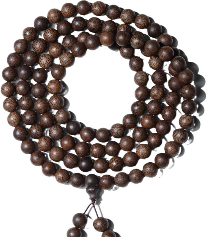 Agarwood Brunei Black Chess Agarwood Skewer 8mm*108pcs Submerged Grade Buddha Bead Rosary