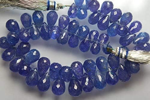 241 Carats, 8 Inches Strand, Blue Tanzanite Faceted Drops Briolettes, Large Drops Size 9-13mm Code-HIGH-2901