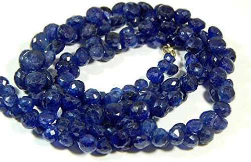 blue sapphire onion faceted teardrop beads 100 persent natural gemstone size 9 to 6 mm 9.5