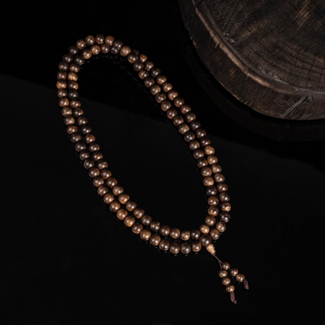 Vietnamese Nha Trang White Agarwood Burl Old Wood Agarwood 8mm*108 Beads Multi-Circle Prayer Beads Sink-Grade