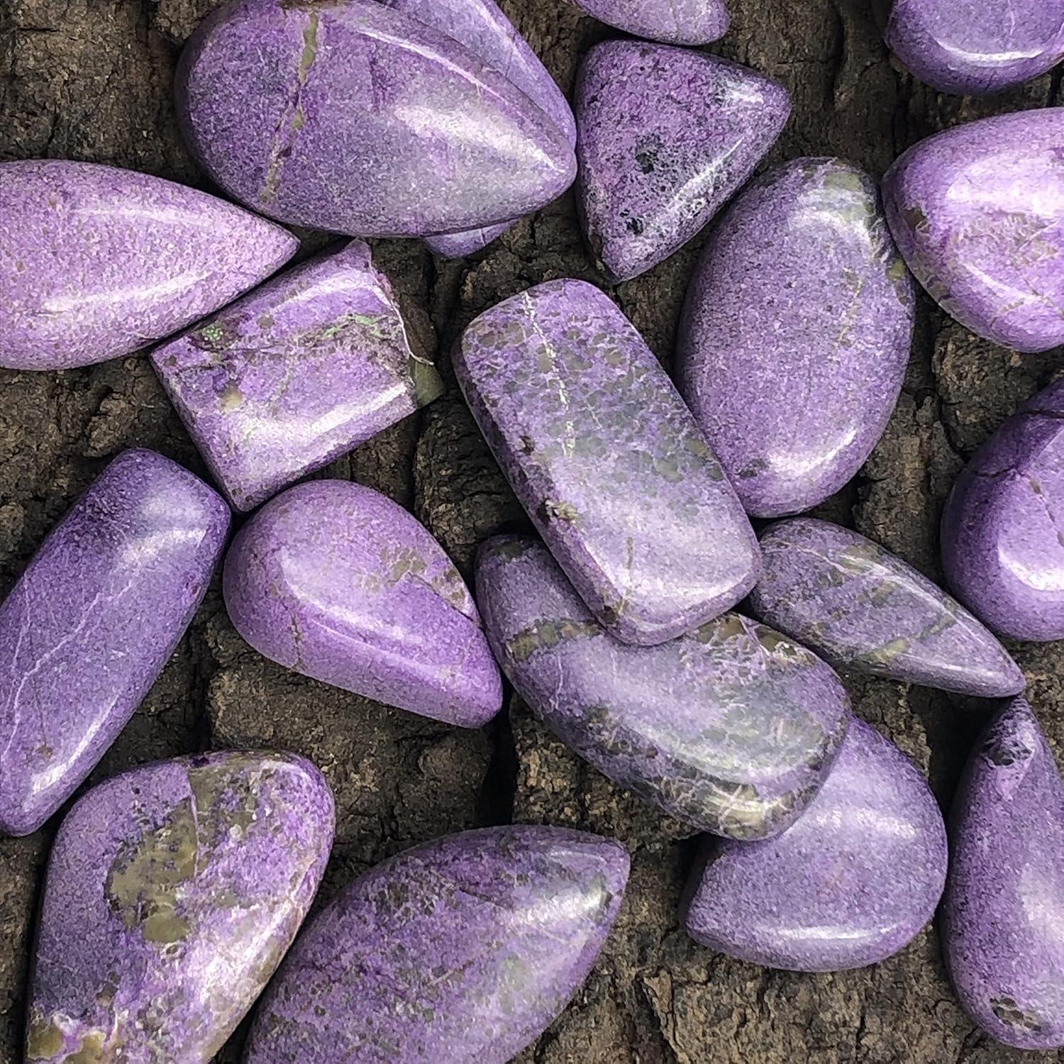 Natural PURPURITE Gemstone Loose Cabochon Lot For Jewelry Making, Loose Gemstone For Ring, Earring & Pendant Necklace, Jewelry Making Cabochons, Healing Gemstones