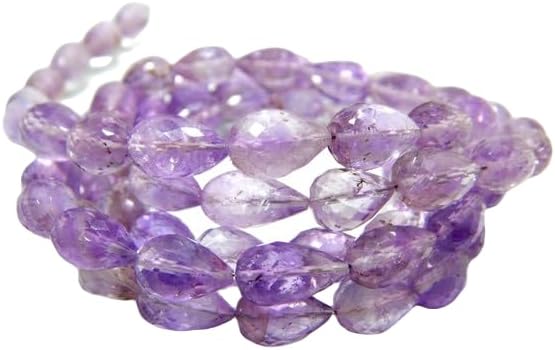 13 inch Strand of Natural gem Amethyst, 10x7-13x8mm Teardrop Faceted Beads for DIY Jewelry Making. | Beads_01677