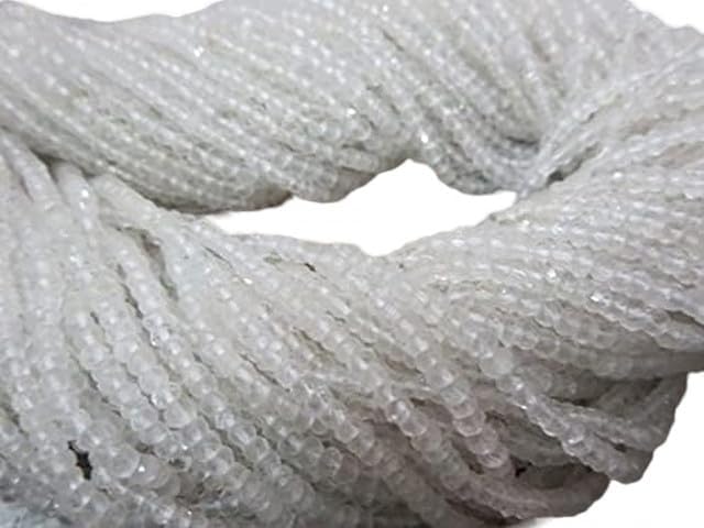 Natural Crystal Quartz Micro Rondelle Beads Facited 3.5mm 14 inches lot of 10 Strands CHIK-STRD-94917