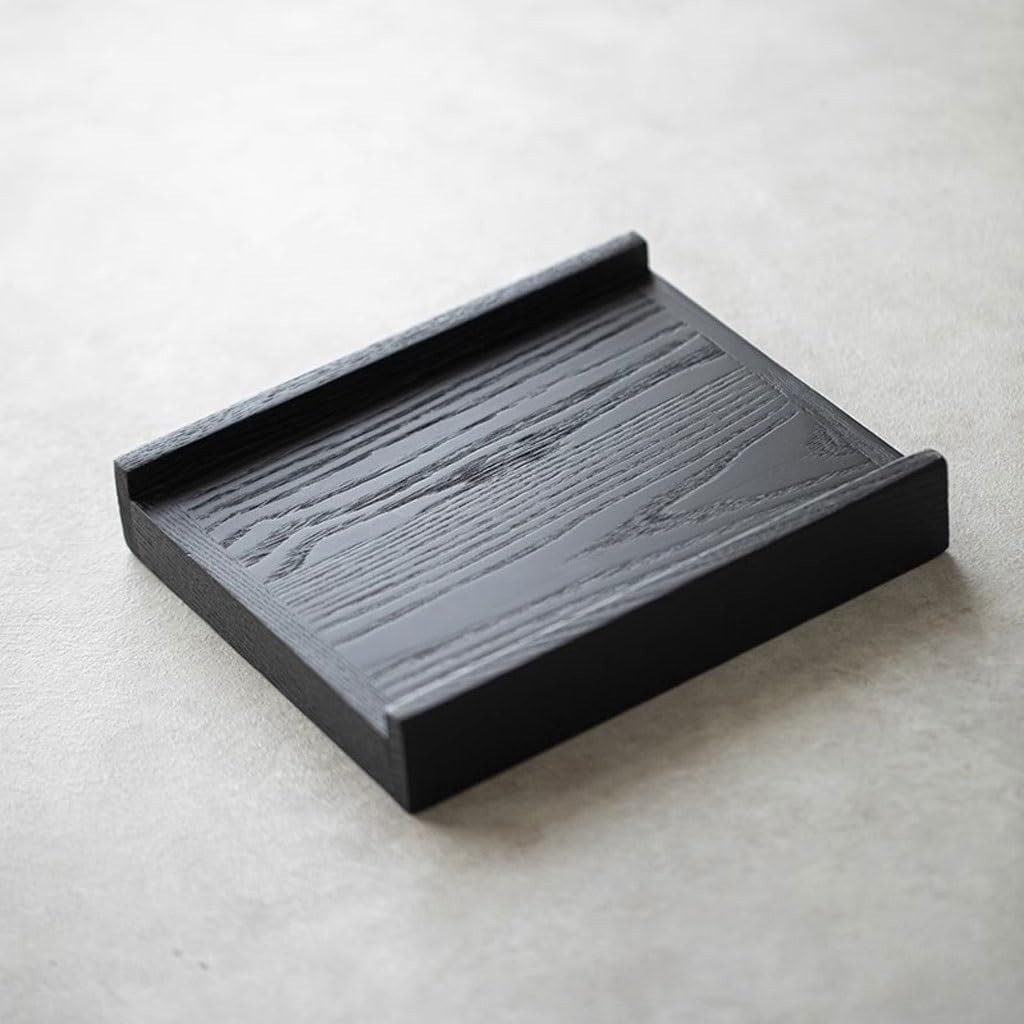 Tray Japanese Style White Wax Charcoal Burnt Black Solid Wood Small Tea Table Home Dry Tea Tray Serving Trays