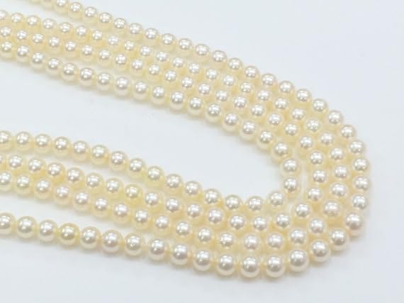 BEADS GEMSTONE 1 Strand Natural Ivory South Sea Pearls, Natural Pearls, Original South Sea Pearls Non Treated Round Balls, 5-6mm, 9 Inch Code-HIGH-19343