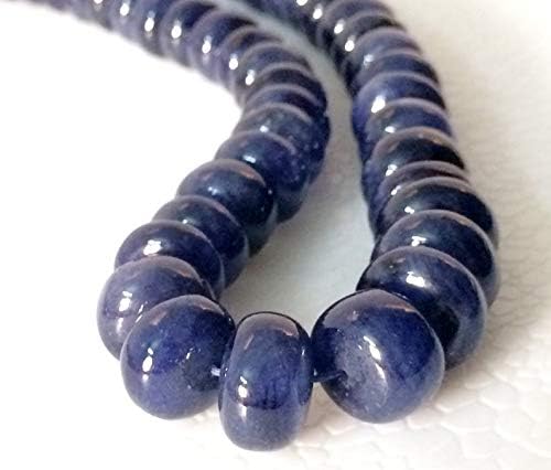 12 Pcs Blue Sapphire Plain Rondelle Beads, 10-12mm Glass Filled Sapphire Plain Rondelles, Sapphire Beads, Sapphire Necklace
