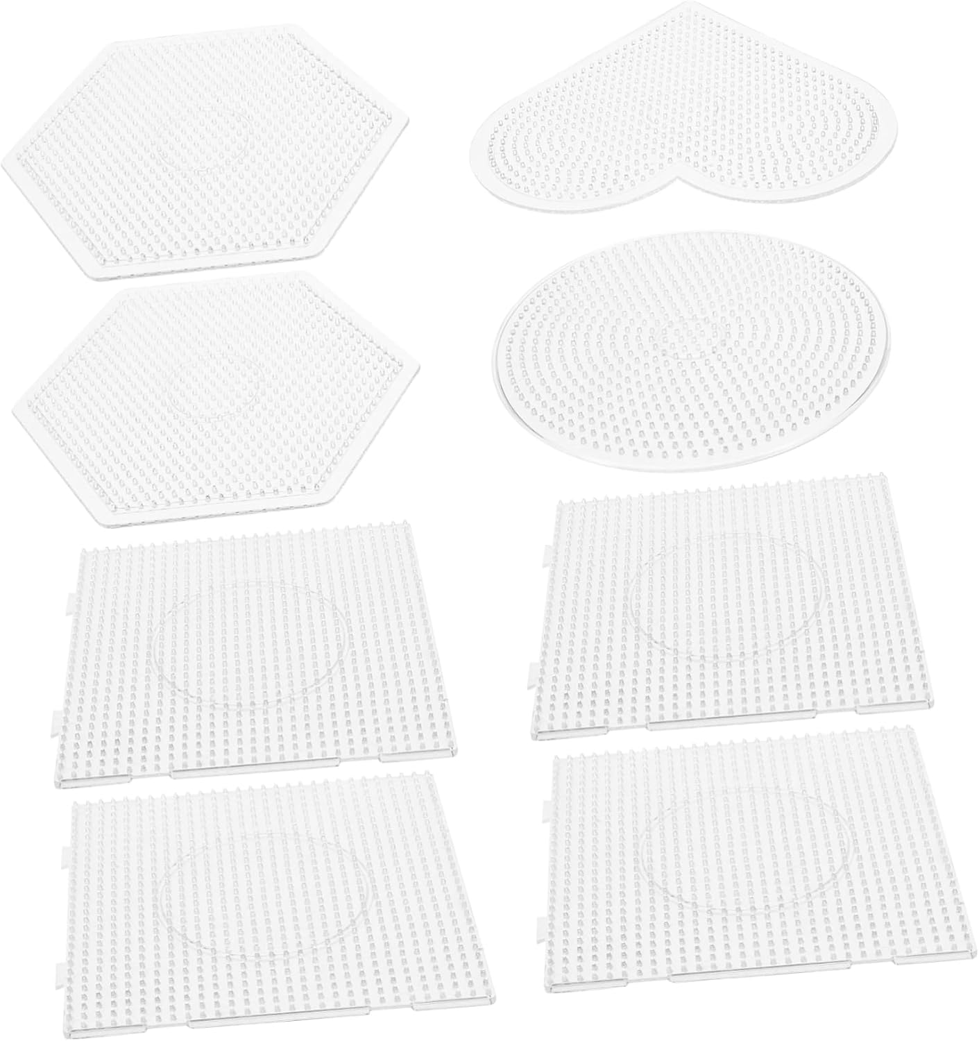 LALAFINA 4sets Large Fuse Beads Boards Plastic Pegboards Craft Beads Board Beading DIY Supplies