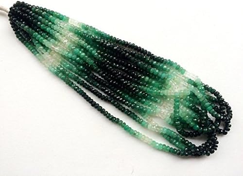 1 Strand Natural Emerald Beads, Shaded Emerald Faceted Rondelle Beads, Emerald Necklace, Original Emerald, 4.5mm, 16 Inch