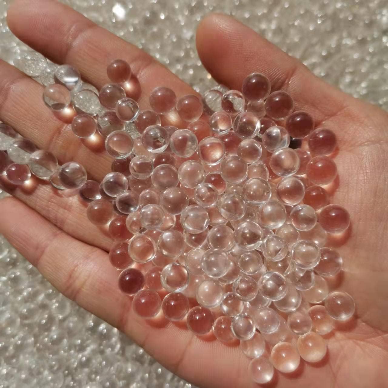 Natural Clear Quartz Cystal Small Size Sphere Transparent Quartz Round Loose Beads for Jewelry Making DIY (Color : 300g)