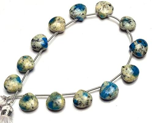 GEMZ 13 inch Strand of Natural k2 Jasper Heart Shape Smooth Cut Multi Color Color briollete Beads for DIY Jewelry Making- Earring Necklace Bracelet.