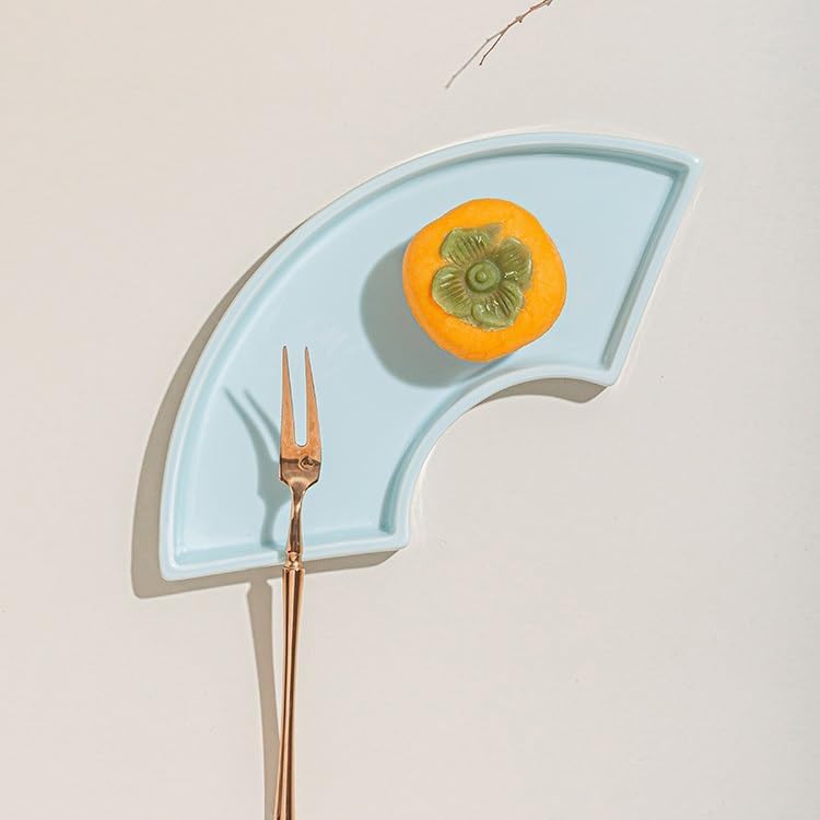 Tray Chinese Tea Snack Tray Small Exquisite Cakes Tray Wedding Dessert Table Decoration Tray Serving Trays(Gray,F)