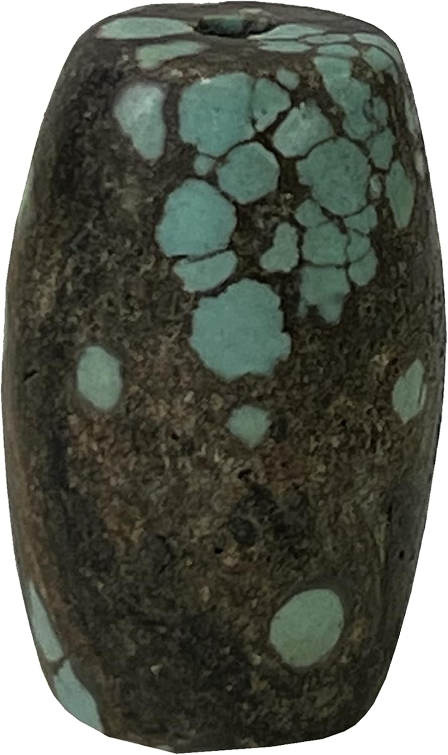 Chinese Handmade Stone Turquoise Pattern Oval Bead Pendant Aws2416